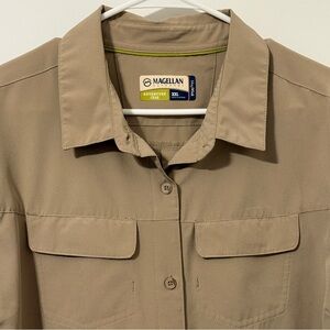 No-Fly-Zone Hiking Shirt XXL  Khaki/ Tan– Insect Repellent Adventure Gear